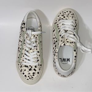 Madewell Sidewalk Lace Up Sneakers Spatter-Painted Calf Hair New Women’s 5.5